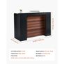 Reception Desk, 62.99 x 23.62 x 43.70 in Rectangular Front Counter Table, Office Reception Desk Front Retail Counter with LED Light, Image 4