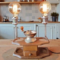 Vintage Coffee Grinder Lamp