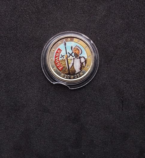 2005 Spanish 2 Euro Commemorative ( Don Quixote ) Coloured Coin