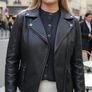 Karl Lagerfeld's Ikonik Odina Women's Biker Leather Jacket Image 2