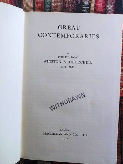 Winston Churchill ( Essays) Title, Great Contemporaries, 1942