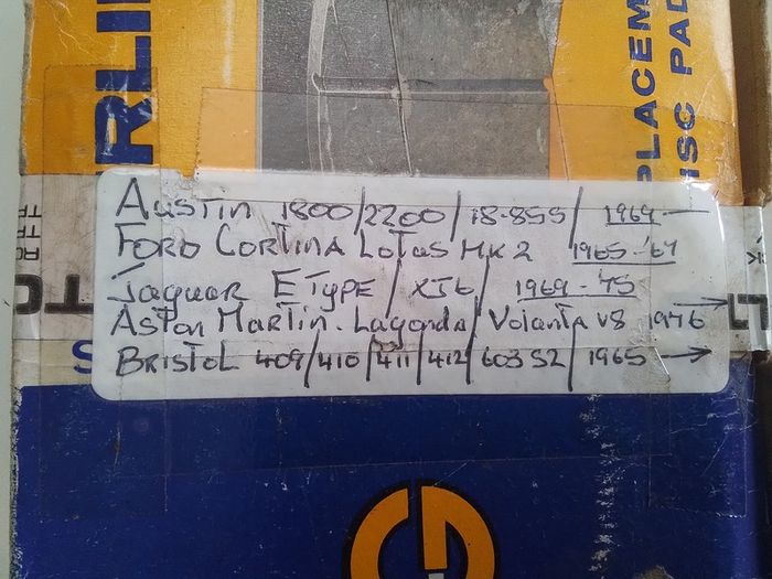 Austin 1800 / 2200 Cortina Lotus Brake Pads.
