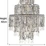 3-Tier Silver Chandelier Light Shade | Lamp Shade for Pendant Light Ceiling Light Shade Acrylic Crystal Chandelier Easy Fit Lampshades for Ceiling Lights for Living Room Bedroom Kitchen Hallway (FREE POSTAGE) Image 4