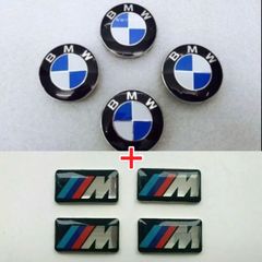 BMW 4x 68mm alloy caps + 4x alloy 3D emblem