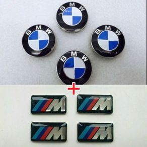 BMW 4x 68mm alloy caps + 4x alloy 3D emblem