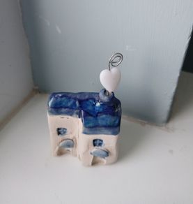 Small ceramic house ornament