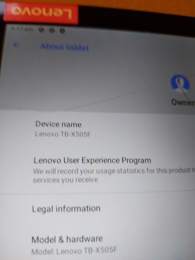 Lenovo 10.1 tablet, Model TB-X505F working perfect. The screen is cracked but doesn't affect touchscreen