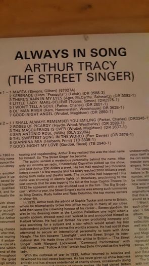 Arthur Tracy LP Vinyl Record Collection
