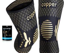 Copper Knee Support for Women/Men 2 Pack - Best Knee Brace Compression Sleeve Support for Arthritis, Knee Pain, Meniscus Tear, ACL, MCL, Joint Pain Relief, Running, Sports, Squats
