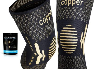 Copper Knee Support for Women/Men 2 Pack - Best Knee Brace Compression Sleeve Support for Arthritis, Knee Pain, Meniscus Tear, ACL, MCL, Joint Pain Relief, Running, Sports, Squats