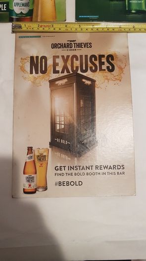 3 x advertising show cards ,,nice condition,,collectors item,,price includes post to anywhere in ireland thank you, take as is,some wear ,,applemans,Heineken, orchards thieves,,