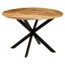 Dining Table Solid Rough Mango Wood and Steel 120x77 cm Image 6