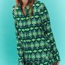Fab Zara Bloggers Insta Famous Green Printed Co Ord Set Shirt and Wide Leg Trousers Image 5