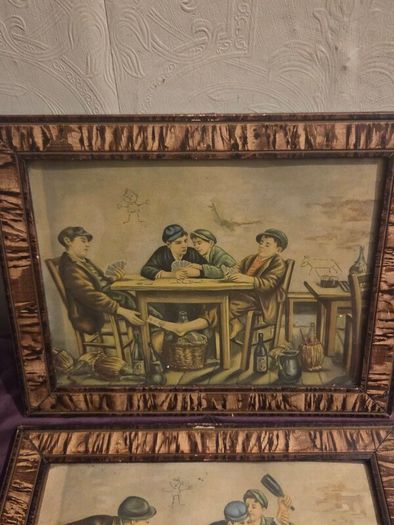 Pair of Vintage Children Playing Cards - Framed prints