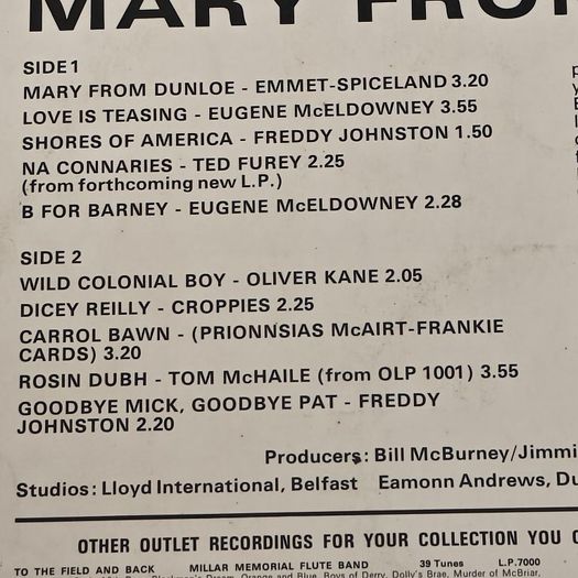 Emmet Spiceland and various, Mary From Dunloe & Other Folk Hits, Irish Folk Trad