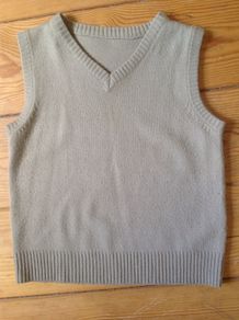 Age 3-4 Beige Gillet Sleeveless Jumper
