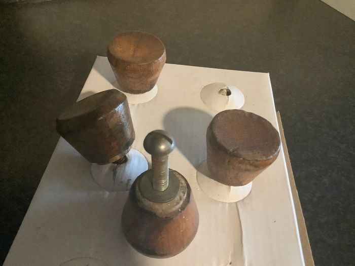 4 Old Wooden Knobs