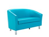 Tub Waiting room / Reception 2 seater sofa metal feet - Faux Leather