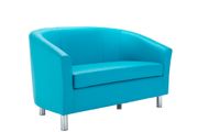 Tub Waiting room / Reception 2 seater sofa metal feet - Faux Leather