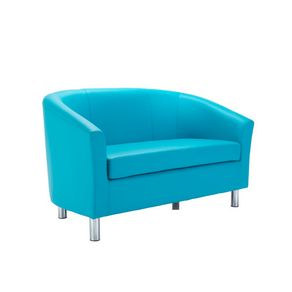 Tub Waiting room / Reception 2 seater sofa metal feet - Faux Leather