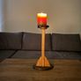 (Move out sell-see my other low priced ads) Tall Wooden Candle Holder With Candle Image 2