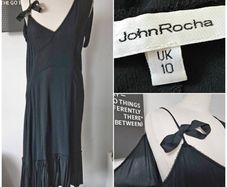 Vintage Y2K Irish designer John Rocha little black dress S M 10 12 cocktail party summer wedding