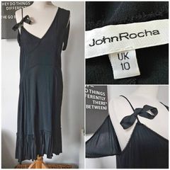 Vintage Y2K Irish designer John Rocha little black dress S M 10 12 cocktail party summer wedding