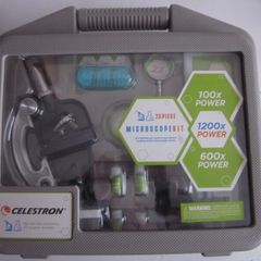 Celestron Beginner Microscope 28 Piece Kit Magnification 100x-1200x New