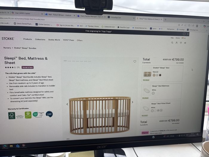 Stokke Cot / Crib and mattress