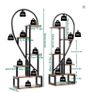 2x Half-Heart Plant Stand  Metal Flower Display Rack with Hooks  Holds up to 20 Pots Image 2