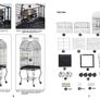 Large Parrot Cage Large Bird Aviary with Pedestal Wheels, with Open Skylight for Canary Parrot Wire Bird Cage (excluding toys) Image 7