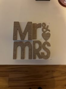Small Mr & Mrs hanging canvas