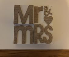 Small Mr & Mrs hanging canvas