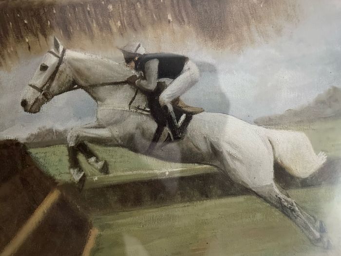 Des Snee Signed Limited Edition Print - "White Tornado" (Desert Orchid, 1989) - 73 x 65 cm
