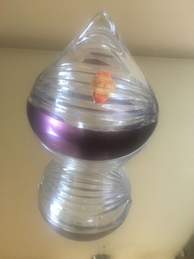 Crystal Anna Hutte bowl with lid.
