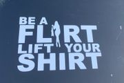 Be A Flirt Lift Your Shirt Sticker Decal