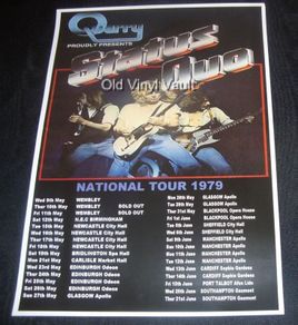 Status Quo concert poster UK Tour 1979 new A3 size repro