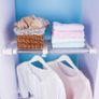 Closet Tension Shelf & Rod Expandable Metal Storage Rack Adjustable Organizer DIY Divider Separator for Cabinet Wardrobe Cupboard Kitchen Bathroom Image 2