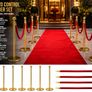 Gold & Silver Crowd Control Barrier Set with Red Velvet Ropes Image 6