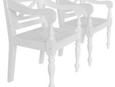 Batavia Chairs 2 pcs White Solid Mahogany Wood