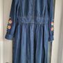 MONSOON Denim Embroidered Midi Dress with pockets Sz 14 - Rrp 110 (New) Image 8