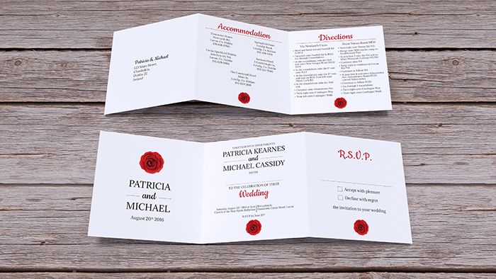 Floral Trifold Wedding Invites
