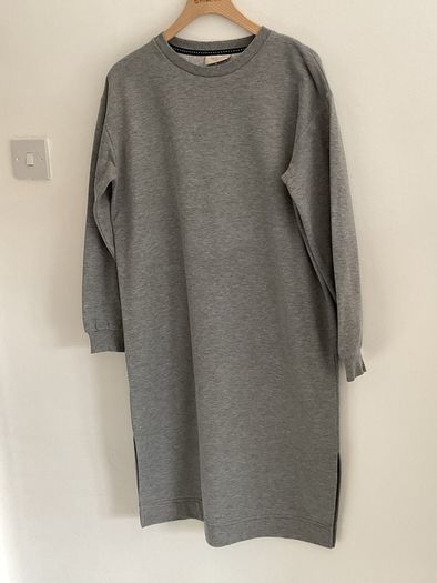 dress freequent brand size small grey sweatshirt dress with side slits