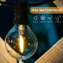 53.2FT Festoon Lights Outdoor, IP44 Garden Lights Mains Powered with 30+2 Plastic Bulbs(2 Spare) Image 2