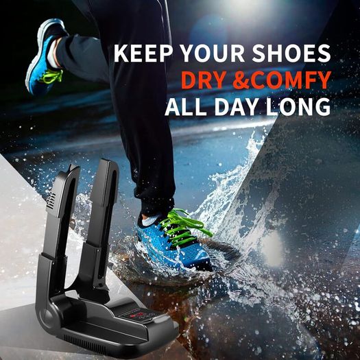 Boots Dryer, Electric Foot Warmer with Timer Shoe Adjustable Odour Eliminator Damp and Wet Remover Foldable Quick Dryer Electric Shoe Dryer for Drying Shoes Boots Gloves Socks