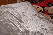 silver velvet bed throw/runner