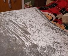 silver velvet bed throw/runner