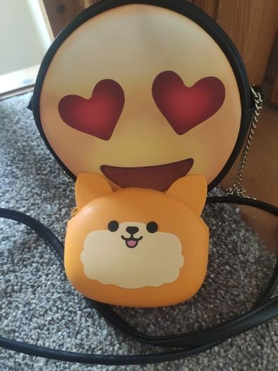 Emoji Bag & Silicone Dog Purse Bundle