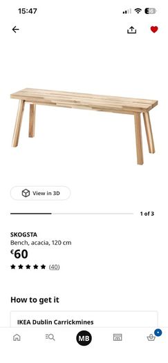 6 Seater Kitchen Table and 2 benches