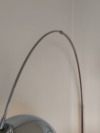 Chrome Arc Over Reach Lamps. Marble base. (Pair)